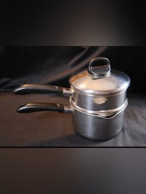 Revere Ware Stainless Steel Tri-Clad 2 ½ / 98mm QT Steamer Set W/ Straining Lid